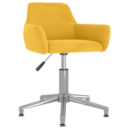 vidaXL Obrotowe krzesło stołowe, żółte, obite aksamitem vidaXL