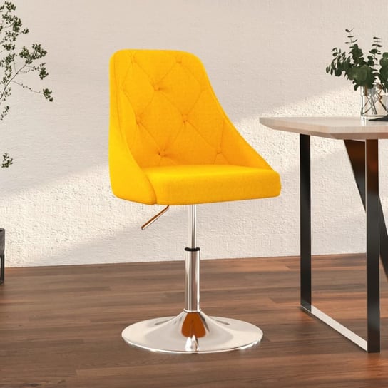 vidaXL Obrotowe krzesło stołowe, żółte, obite tkaniną vidaXL
