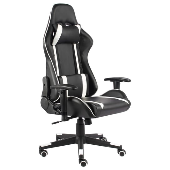 vidaXL Obrotowy fotel gamingowy, biały, PVC vidaXL