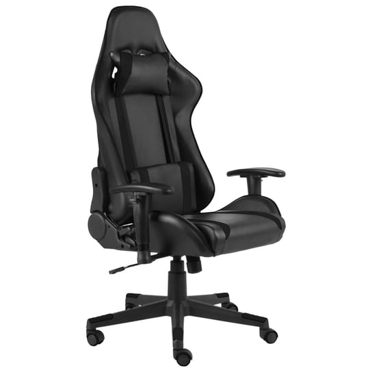 vidaXL Obrotowy fotel gamingowy, czarny, PVC vidaXL