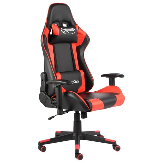 vidaXL Obrotowy fotel gamingowy, czerwony, PVC vidaXL