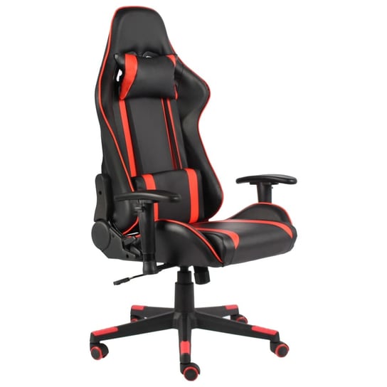 vidaXL Obrotowy fotel gamingowy, czerwony, PVC vidaXL