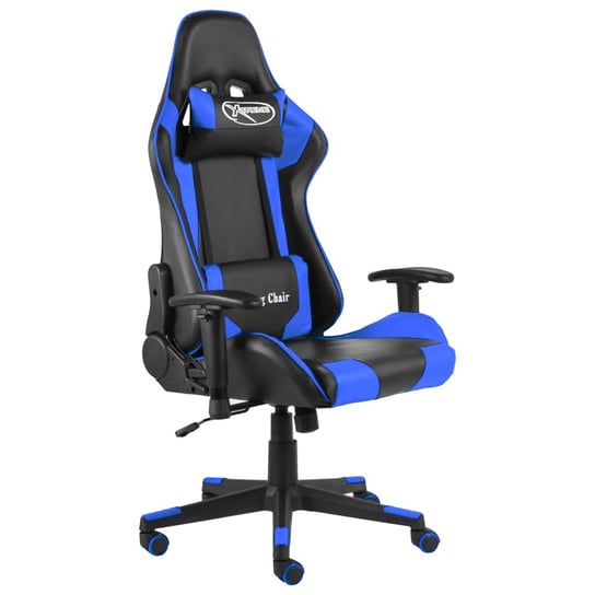 vidaXL Obrotowy fotel gamingowy, niebieski, PVC vidaXL