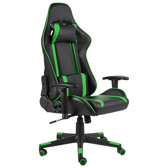 vidaXL Obrotowy fotel gamingowy, zielony, PVC vidaXL