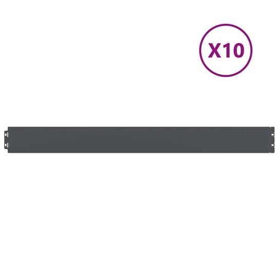 vidaXL Obrzeża trawnikowe 10 szt. Antracyt Stal walcowana na zimno vidaXL