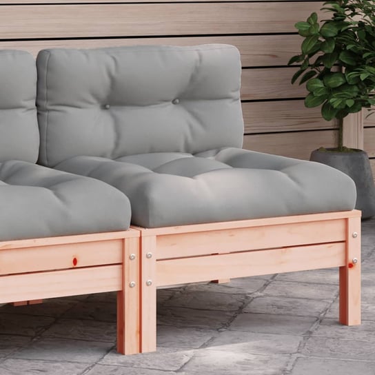 vidaXL Ogrodowa sofa bez podłokietników, z poduszkami, daglezja vidaXL