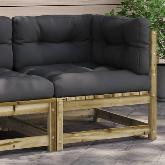 vidaXL Ogrodowa sofa narożna z poduszkami, impregnowane drewno sosnowe vidaXL