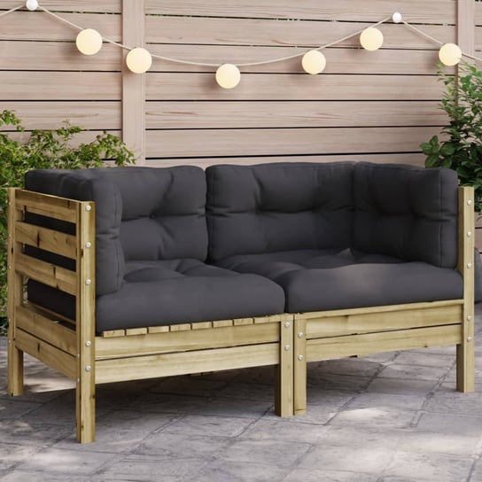 vidaXL Ogrodowa sofa narożna z poduszkami, impregnowane drewno sosnowe vidaXL