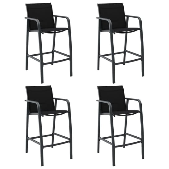 vidaXL Ogrodowe krzesła barowe, 4 szt., czarne, tworzywo textilene vidaXL