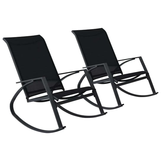 vidaXL Ogrodowe krzesła bujane, 2 szt., textilene, czarne vidaXL