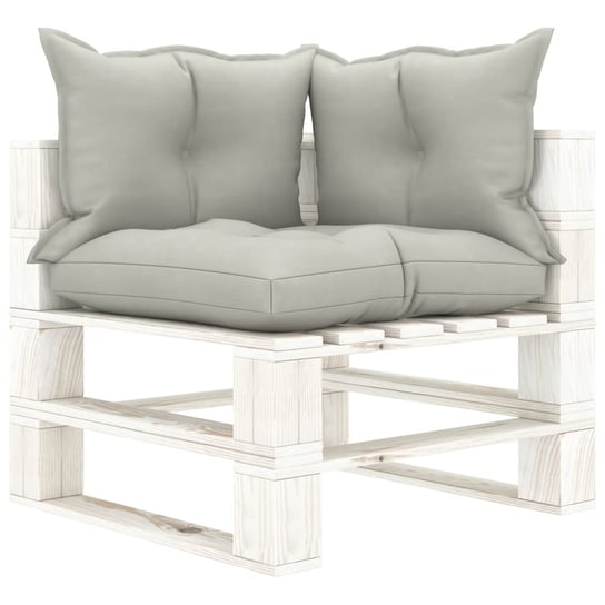 vidaXL Ogrodowe siedzisko narożne z palet, z poduszkami taupe, drewno vidaXL