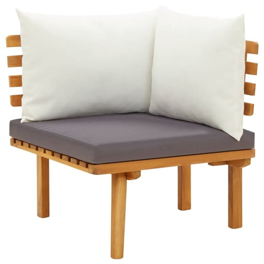 vidaXL Ogrodowe siedzisko narożne z poduszkami, lite drewno akacjowe vidaXL