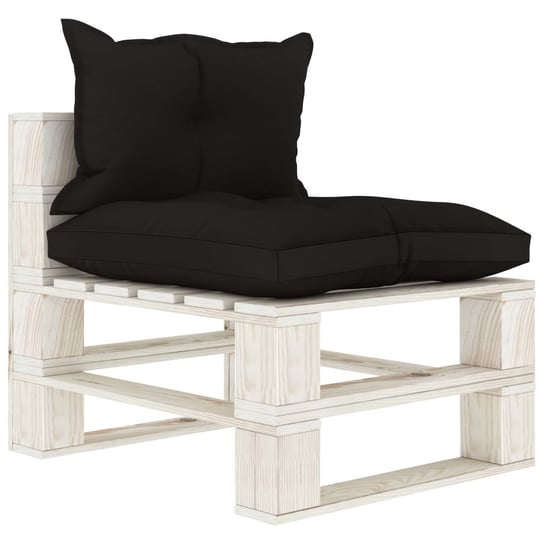 vidaXL Ogrodowe siedzisko z palet, z czarnymi poduszkami, drewniane vidaXL