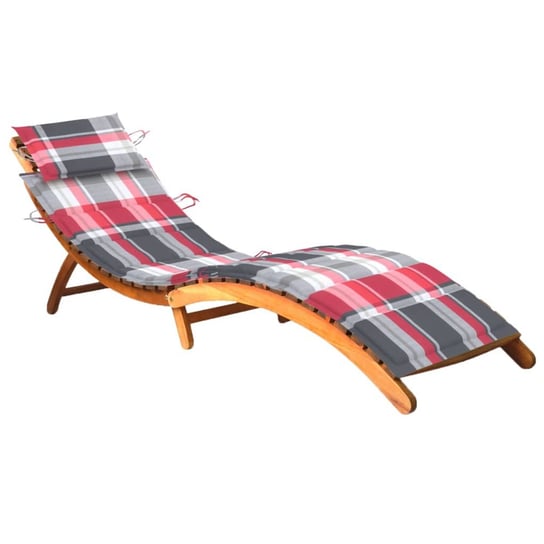 vidaXL Ogrodowy leżak z poduszką, lite drewno akacjowe vidaXL