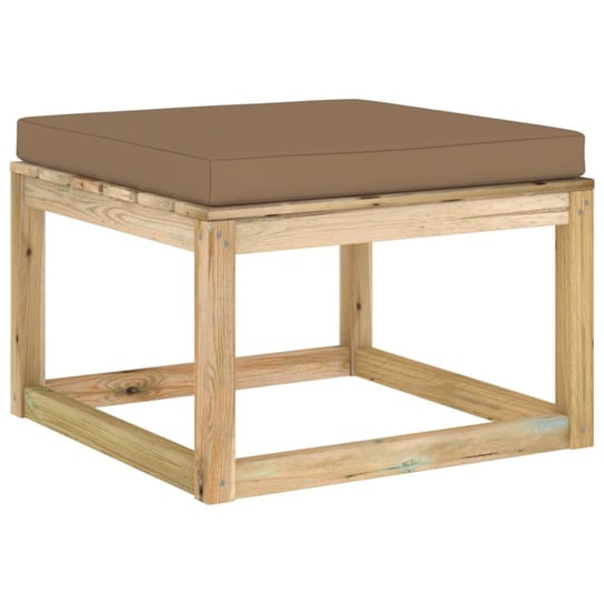 vidaXL Ogrodowy stołek z poduszką, impregnowane na zielono drewno vidaXL