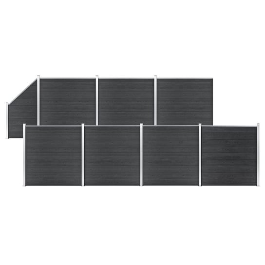 vidaXL Ogrodzenie WPC, 7 paneli kwadratowych, 1 skośny, 1311x186 cm vidaXL