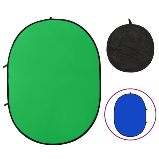vidaXL Owalne tło studyjne 2-w-1, zielono-niebieskie, 200x150 cm vidaXL