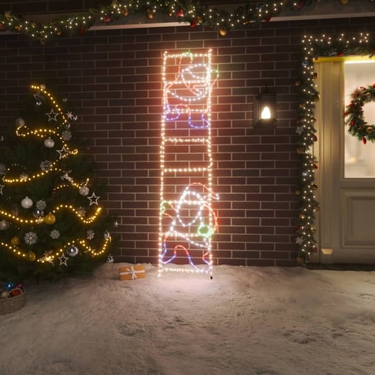 vidaXL Ozdoba świąteczna Mikołaj na drabinie, 552 LED, 50x200 cm vidaXL