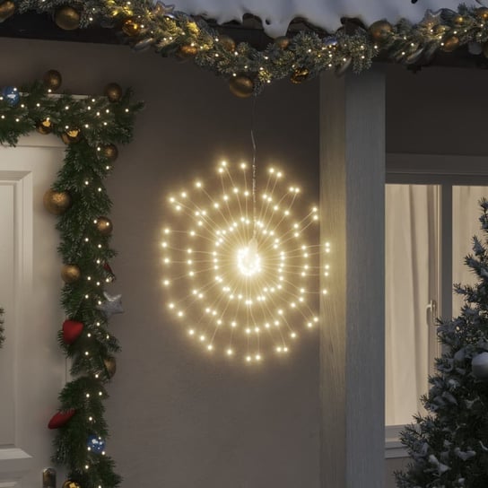 vidaXL Ozdoba świąteczna ze 140 lampkami LED, ciepła biel, 17 cm vidaXL