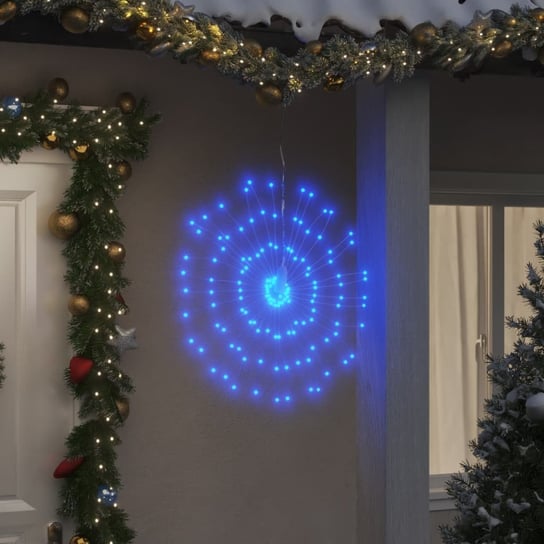 vidaXL Ozdoba świąteczna ze 140 lampkami LED, niebieska, 17 cm vidaXL