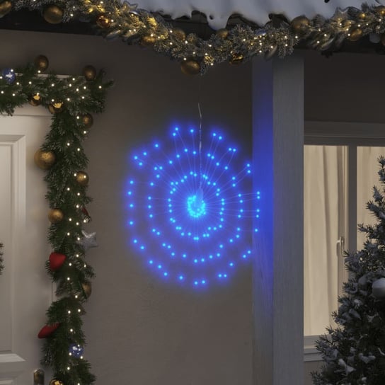 vidaXL Ozdoby świąteczne ze 140 lampkami LED, 4 szt, niebieskie, 17 cm vidaXL