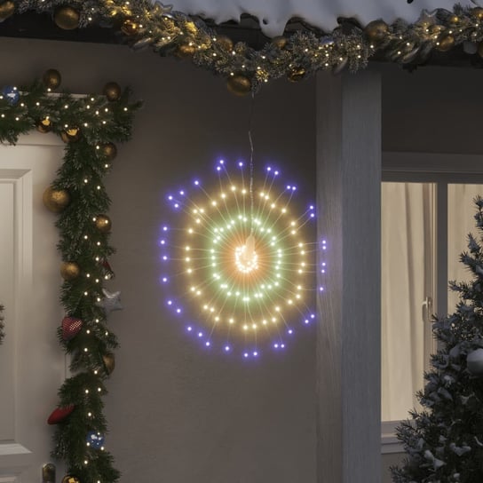 vidaXL Ozdoby świąteczne ze 140 lampkami LED, 8 szt., kolorowe, 17 cm vidaXL