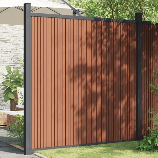 vidaXL Panel ogrodzeniowy, brązowy, 173x186 cm, WPC vidaXL