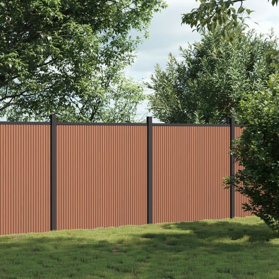 vidaXL Panel ogrodzeniowy, brązowy, 353x186 cm, WPC vidaXL