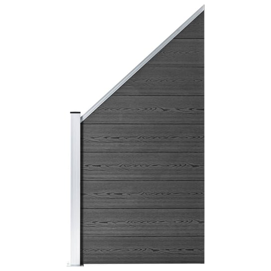 vidaXL Panel ogrodzeniowy, WPC, 95x(105-180) cm, czarny vidaXL