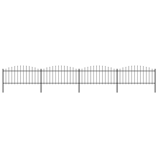 vidaXL, Panele ogrodzeniowe z grotami, stal, (0,5-0,75) x 6,8 m, czarne vidaXL