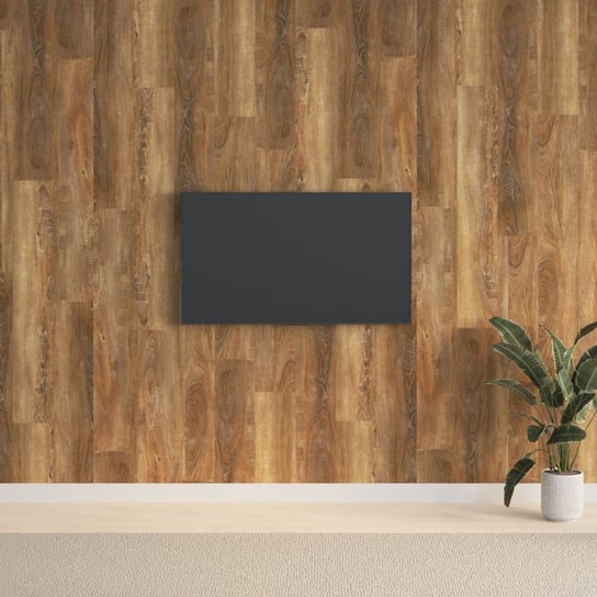 vidaXL Panele ścienne, drewnopodobne, brązowe, PVC, 2,06 m² vidaXL