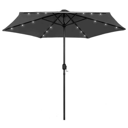 vidaXL Parasol ogrodowy z LED i aluminiowym słupkiem, 270 cm, antracyt vidaXL