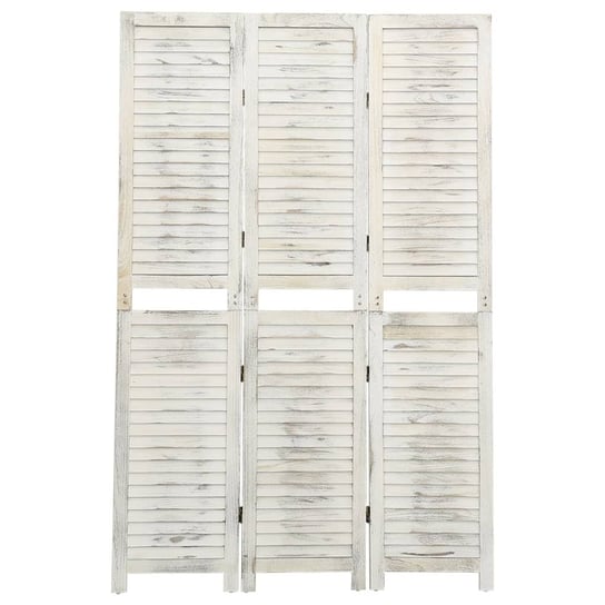 vidaXL Parawan 3-panelowy, biały, 105 x 165 cm, drewniany vidaXL