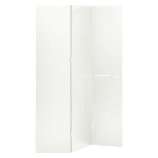 vidaXL Parawan 3-panelowy, biały, 120 x 180 cm, stalowy vidaXL