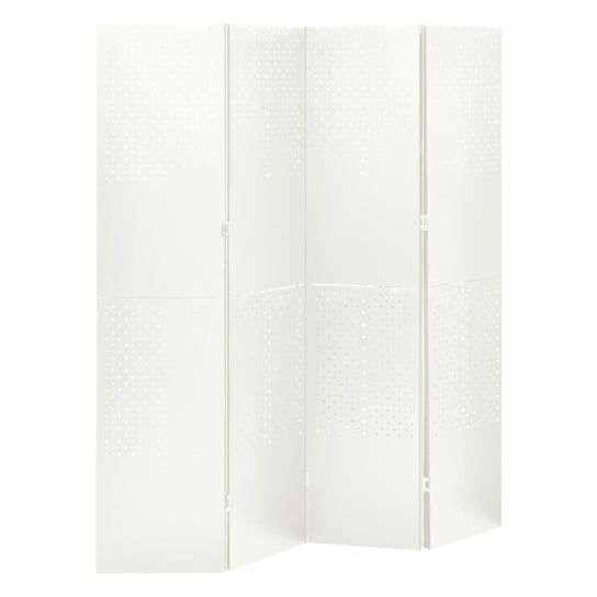 vidaXL Parawan 4-panelowy, biały, 160 x 180 cm, stalowy vidaXL