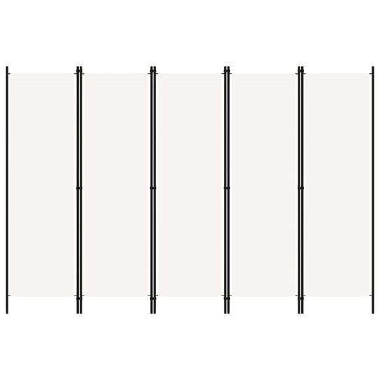 vidaXL Parawan 5-panelowy, biały, 250 x 180 cm vidaXL