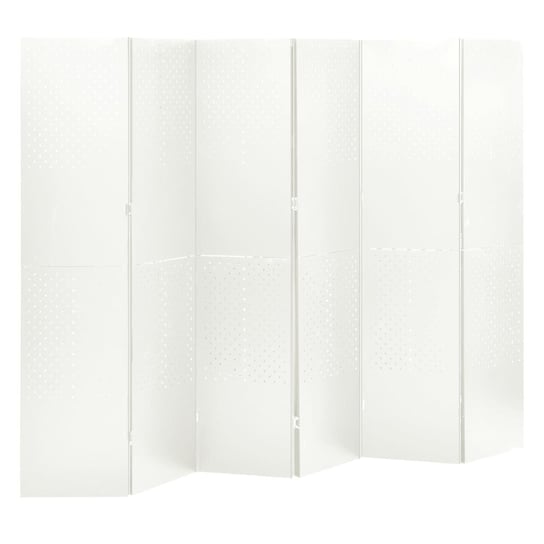 vidaXL Parawan 6-panelowy, biały, 240 x 180 cm, stalowy vidaXL