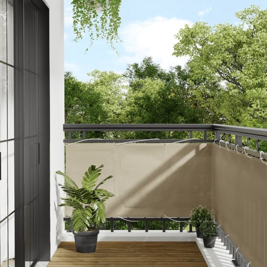 vidaXL Parawan balkonowy, beżowy, 75x700 cm, 100% poliester Oxford vidaXL