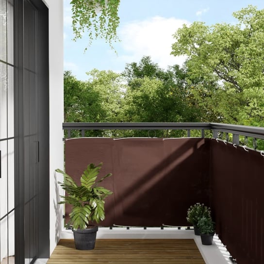 vidaXL Parawan balkonowy, brązowy, 90x1000 cm, 100% poliester Oxford vidaXL