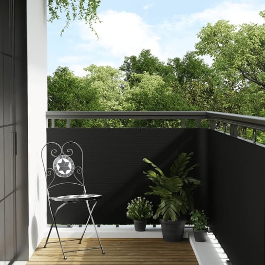vidaXL Parawan balkonowy, czarny, 500x100 cm, polirattan vidaXL