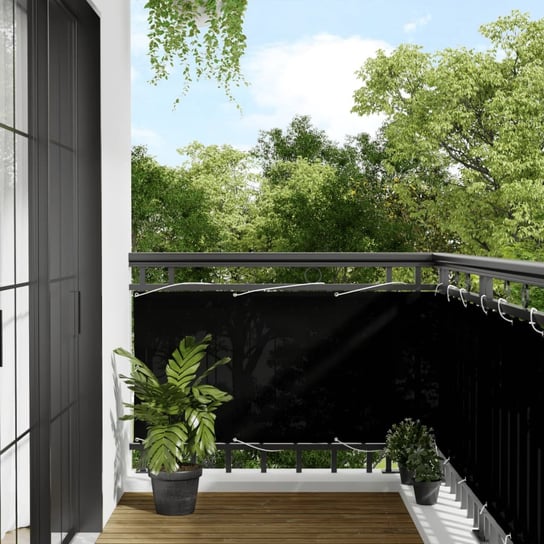 vidaXL Parawan balkonowy, czarny, 75x1000 cm, 100% poliester Oxford vidaXL