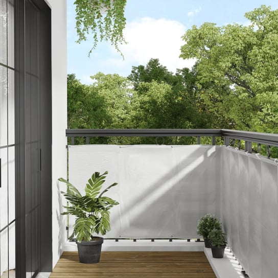 vidaXL Parawan balkonowy, jasnoszary, 90x300 cm, 100% poliester Oxford vidaXL