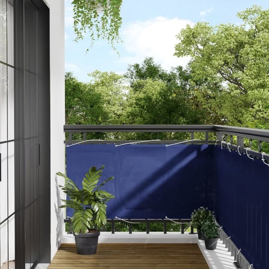 vidaXL Parawan balkonowy, niebieski, 75x1000 cm, 100% poliester Oxford vidaXL