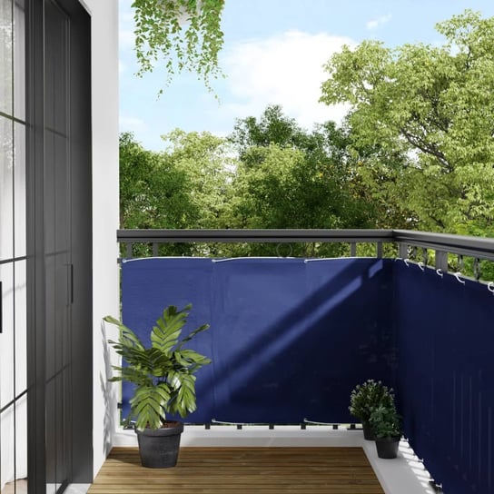 vidaXL Parawan balkonowy, niebieski, 90x1000 cm, 100% poliester Oxford vidaXL