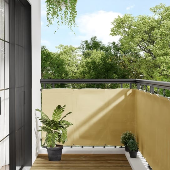 vidaXL Parawan balkonowy, piaskowy, 90x300 cm, 100% poliester Oxford vidaXL