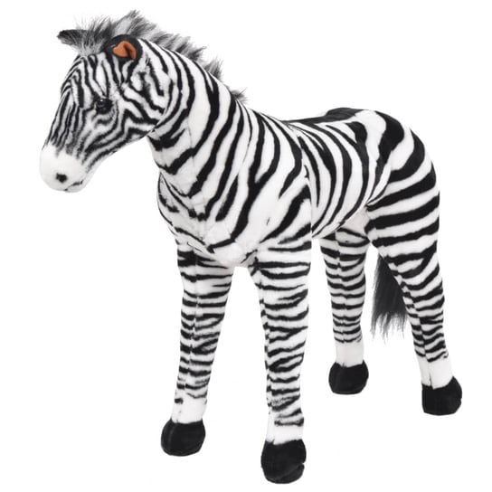 vidaXL Pluszowa zebra, stojąca, czarno-biała, XXL vidaXL