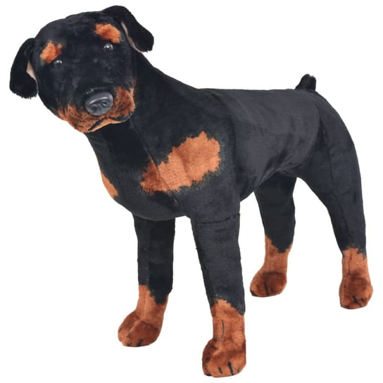 vidaXL Pluszowy rottweiler, stojący, czarno-brązowy, XXL vidaXL