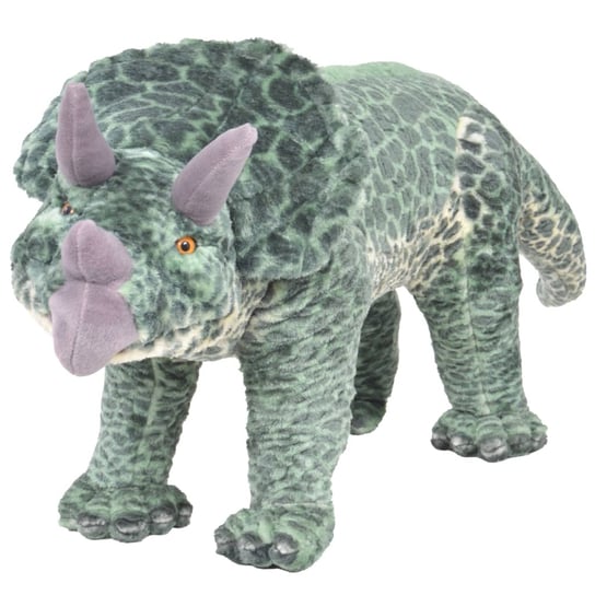 vidaXL Pluszowy triceratops, stojący, zielony, XXL vidaXL