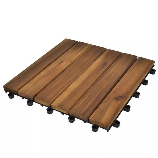 vidaXL Płytki tarasowe, 30 x 30 cm, drewno akacjowe, pionowy wzór vidaXL