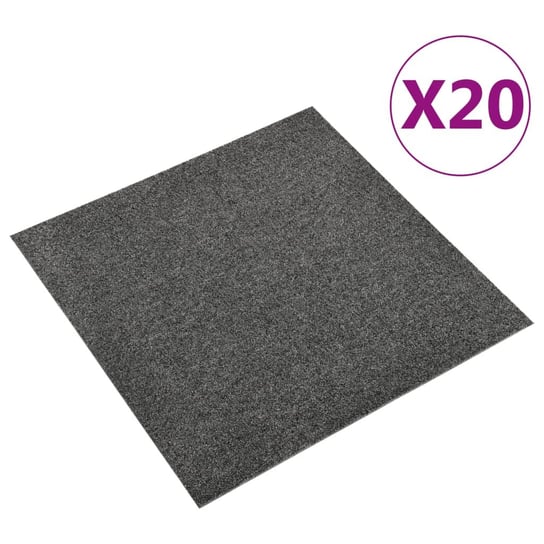 vidaXL, Podłogowe płytki dywanowe, 20 szt., 5 m², 50x50 cm, antracytowe vidaXL